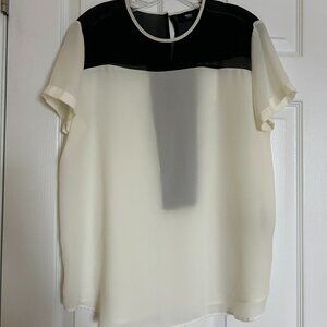 Two Mossimo sheer color block blouses